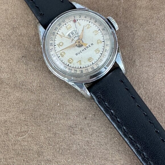 Vintage Bucherer Mechanical Hand Wind Day-Date Vintage Working Watch 1940-1950\'s main image 8